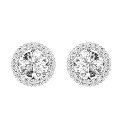 Sparkling Round Brilliant Cut 4.80 Carats Natural Diamond Women Stud Earring