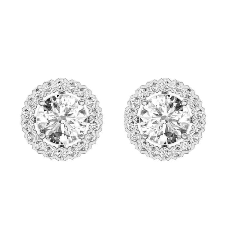 Sparkling Round Brilliant Cut 4.80 Carats Natural Diamond Women Stud Earring