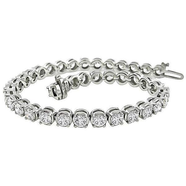 Sparkling Round Brilliant Cut Real Diamond Tennis Bracelet 10 Carats