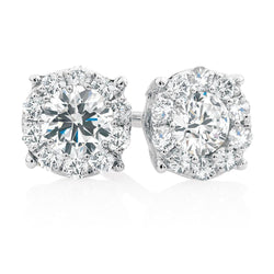 Sparkling Round Brilliant Prong Set 5 Carats Real Diamond Stud Earrings