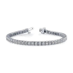 Sparkling Round Cut 10 Ct Genuine Diamonds Tennis Bracelet White Gold 14K New