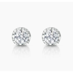 Sparkling Round Cut 2.00 Carats Real Diamonds Studs Earrings White Gold