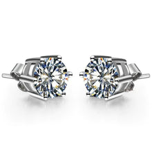 Sparkling Round Cut 2.10 Ct Genuine Diamond Stud Ladies Earring White Gold 14K