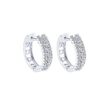 Sparkling Round Cut 3 Ct Diamonds Lady Hoop Earrings Genuine White Gold 14K