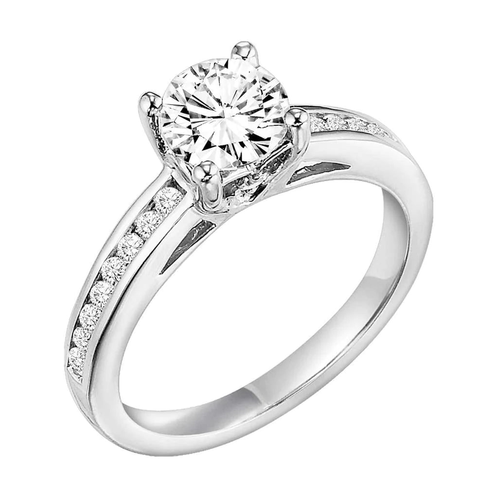Sparkling Round Cut 3.10 Ct Genuine Diamonds Wedding Ring White Gold 14K