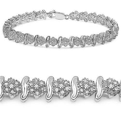 Sparkling Round Cut 4 Carats Natural Diamonds Tennis Bracelet White Gold 14K