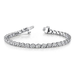 Sparkling Round Cut 4.20 Carats Natural Diamonds Ladies Bracelet 14K
