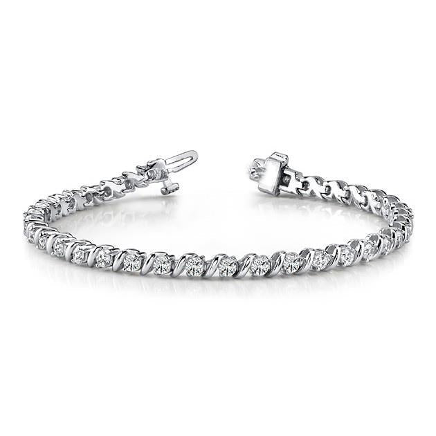 Sparkling Round Cut 4.20 Carats Natural Diamonds Ladies Bracelet 14K