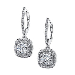 Sparkling Round Cut 4.20 Carats Real Diamonds Women Dangle Earrings