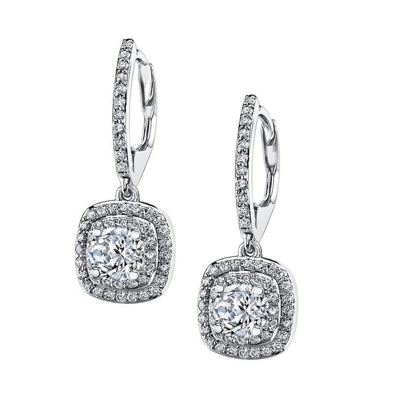 Sparkling Round Cut 4.20 Carats Real Diamonds Women Dangle Earrings