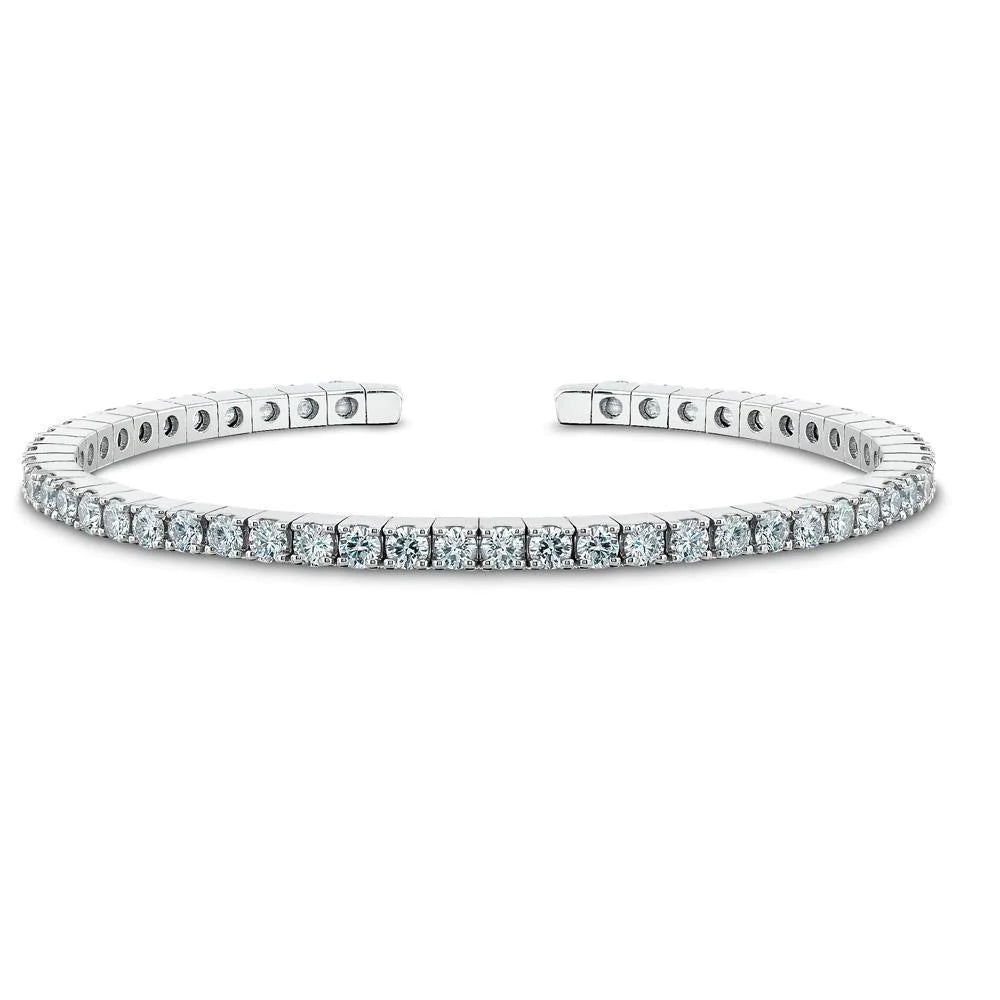 Sparkling Round Cut 5.40 Carats Real Diamonds Tennis Bracelet Wg 14K