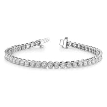 Sparkling Round Cut 6.45 Carats Genuine Diamonds Bracelet White Gold 14K
