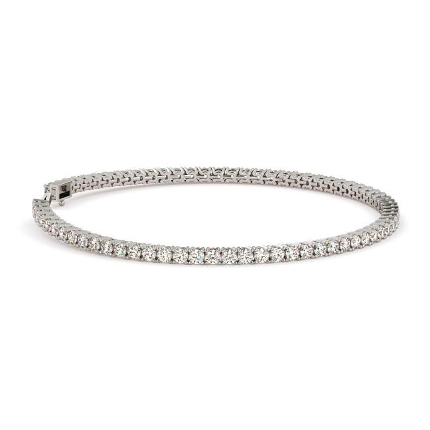 Sparkling Round Cut 7.50 Carats Real Diamonds Tennis Bracelet Gold White