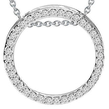 Sparkling Round Cut Natural Diamond Circle Pendant Necklace 2.50 Carat WG 14K