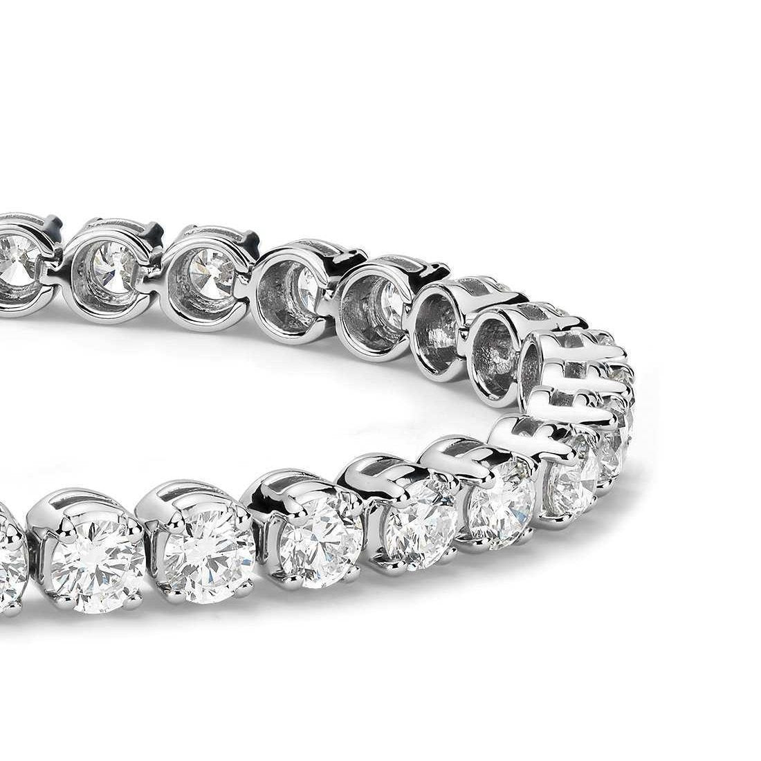 Sparkling Round Cut Natural Diamond Tennis Bracelet 6 Carat White Gold 14K