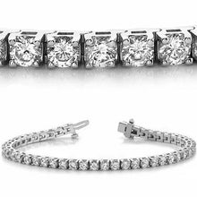 Sparkling Round Cut Natural Diamond Tennis Bracelet 6.90 Carat White Gold 14K