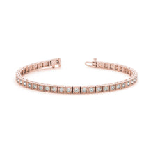 Sparkling Round Cut Natural Diamonds Rose Gold 14K Milgrain Bracelet 4.40 Ct.