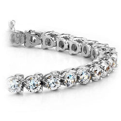 Sparkling Round Cut Real Natural Earth Mined Diamond Tennis Bracelet 4.50 Carat WG 14K