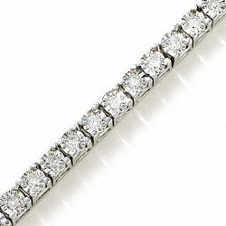 Sparkling Round Cut Real Diamond Tennis Bracelet White Gold 14K 6 Carats
