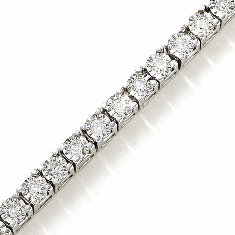 Sparkling Round Cut Real Diamond Tennis Bracelet White Gold 14K 6 Carats