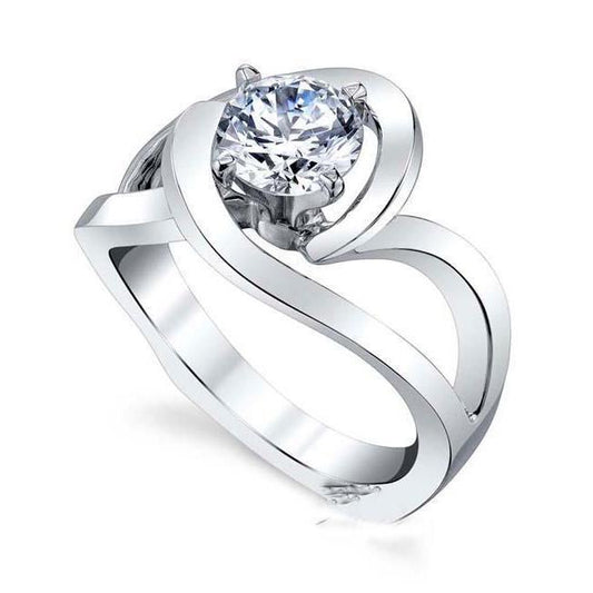 natural round diamond 1.90ct ring front view