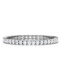 Sparkling Round Natural Earth Mined Diamond Tennis Bracelet White Gold 14K Jewellery 9.75 Ct