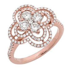Sparkling Round Genuine Diamond Women Engagement Ring 1.07 Carat Rose Gold 14K