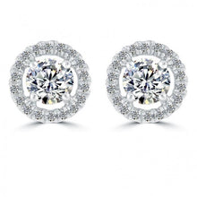 Sparkling Round Halo Natural Diamond Stud Earrings 3.10 Carat White Gold 14K