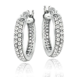 Sparkling Round Hoop Shaped F Vvs1 Natural Diamond Earrings 2.50 Carat WG 14K
