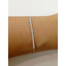 Sparkling Round Natural Diamond Bracelet White Gold 14K 2 Carats