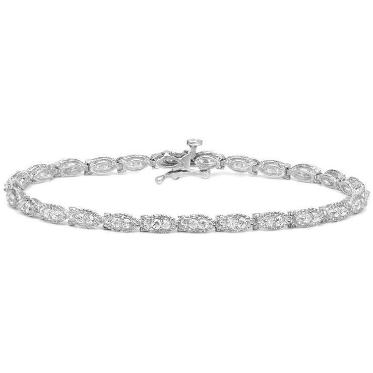 Sparkling Round Real Diamond Bracelet White Gold 14K 7.80 Carats