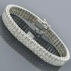 Sparkling Round Real Natural Earth Mined Diamond Bracelet Women Gold Jewellery 18 Ct