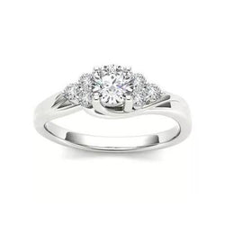 Sparkling Round Real Diamond Engagement Ring 1.85 Carats White Gold