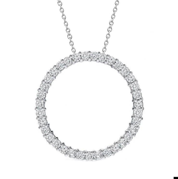 Sparkling Round Real Diamond Pendant Solid White Gold Jewelry New 4 Ct.