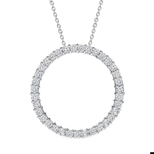 Sparkling Round Real Diamond Pendant Solid White Gold Jewelry New 4 Ct.