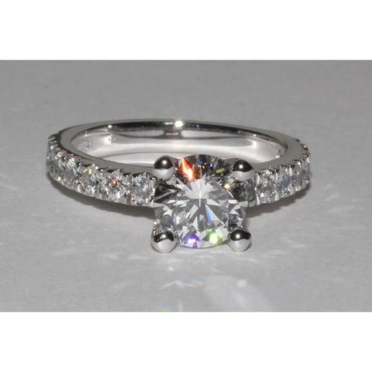 Sparkling Round Real Diamonds 2.76 Ct. Engagement Ring Gold New