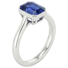 Sparkling Sapphire Radiant Cut Gold Ring