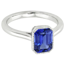 Sparkling Sapphire Radiant Cut Gold Ring