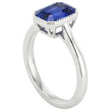 Sparkling Sapphire Radiant Cut Gold Ring