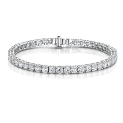 Sparkling Small Round Cut 8.40 Carats Natural Earth Mined Diamonds Tennis Bracelet WG