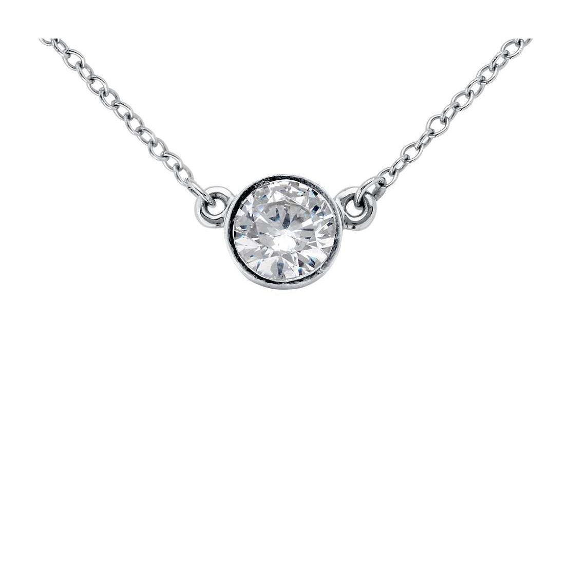 Sparkling Solitaire 1 Ct. Genuine Diamond Pendant Necklace White Gold 14K