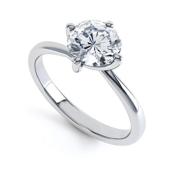 Sparkling Solitaire 2.50 Carat Real Diamond Engagement Ring White Gold