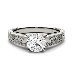 Sparkling Solitaire 2.75 Ct Real Diamond Antique Style Anniversary Ring