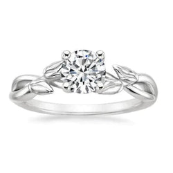 Sparkling Solitaire Round Natural Diamond Wedding Ring 4 Prongs