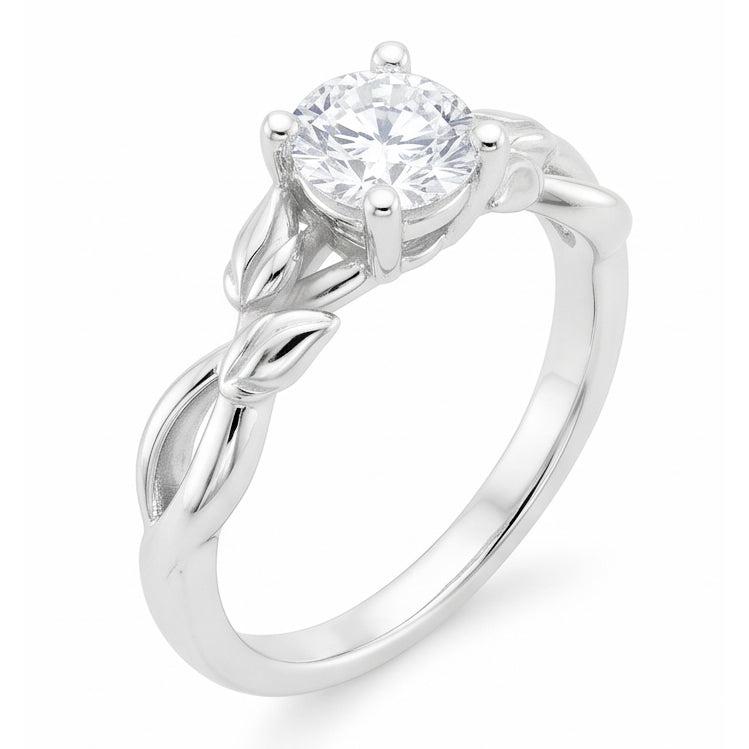 natural round diamond 2.50ct ring close up detail