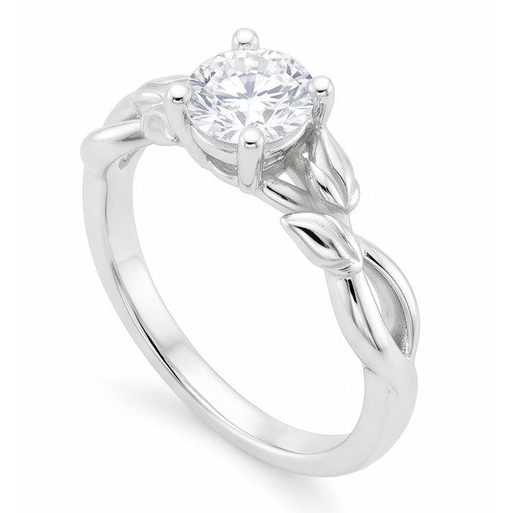 natural round diamond 2.50ct ring top view