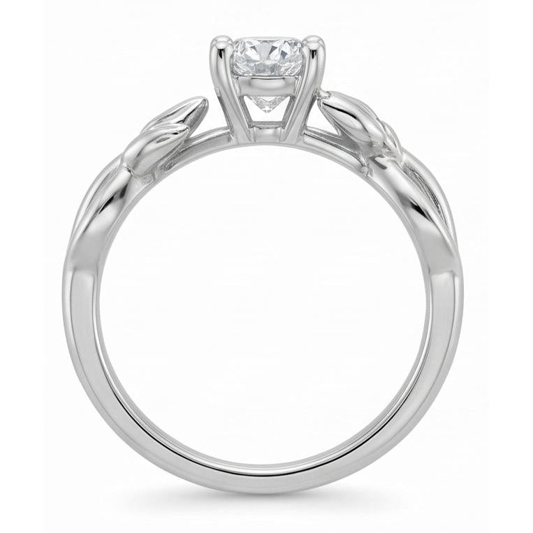 natural round diamond 2.50ct ring profile view