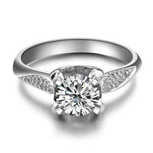 Sparkling Solitaire With Accent 2.70 Ct Real Diamonds Ring White Gold 14K