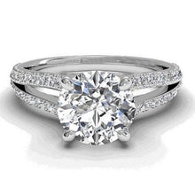 Sparkling Solitaire With Accent 3.50 Carats Real Diamond Engagement Ring