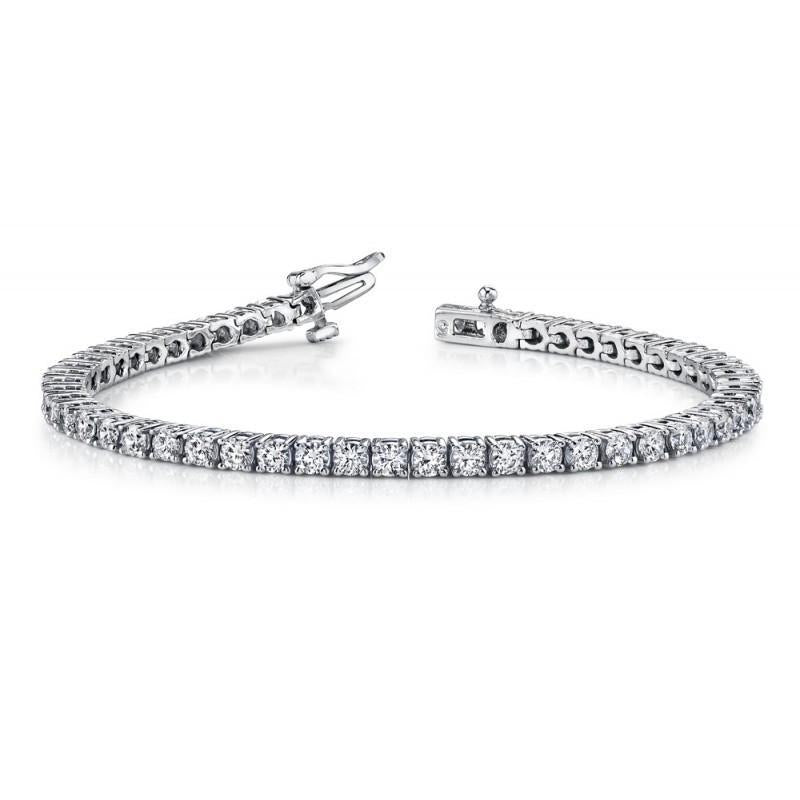 Sparkling White Gold 14K 8.10 Carats Real Diamonds Basic Tennis Bracelet